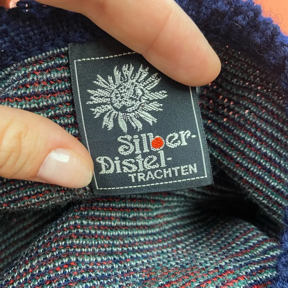 592. VINTAGE Silber-Distel Trachten Austrian Village Wool Cardigan XS-L - Picture 13 of 13